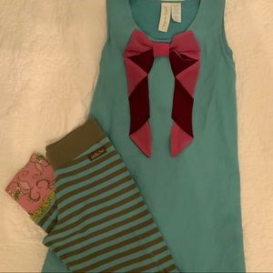 Matilda Jane Turquoise Dress in size 8 & Leggings